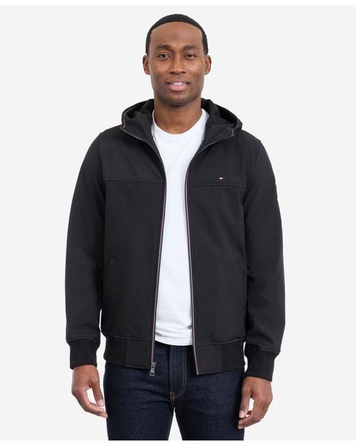 Tommy Hilfiger Blue Hooded Softshell Jacket for men