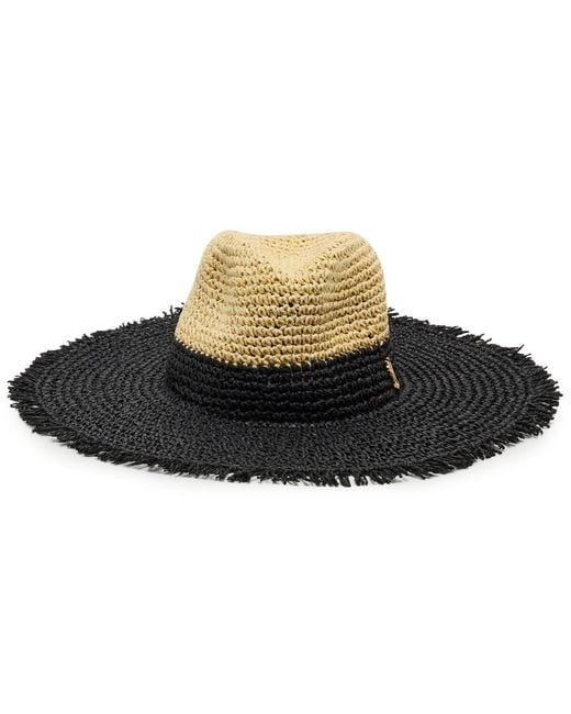 Steve Madden Black Split Decision Crochet Panama Hat