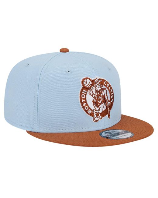 KTZ Blue /brown Boston Celtics 2-tone Color Pack 9fifty Snapback Hat for men