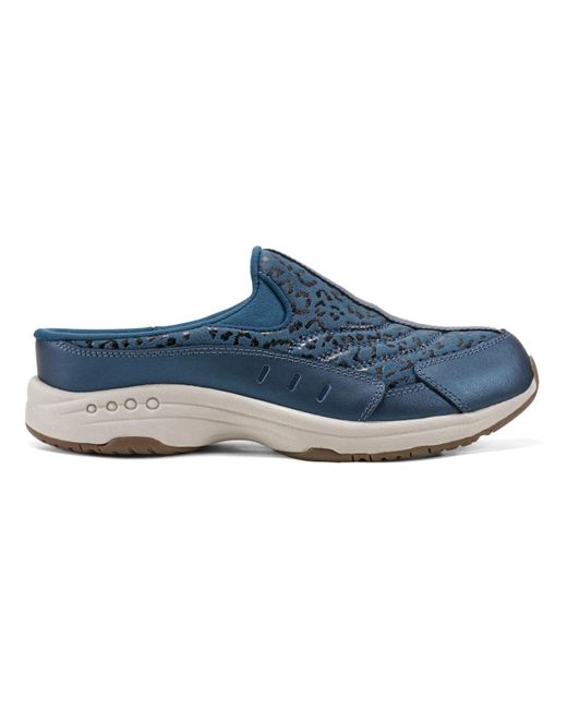 Easy Spirit Blue Traveltime Round Toe Casual Slip-on Mules