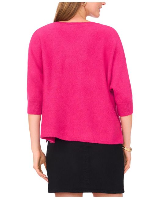 Vince Camuto Blue V-neck Dolman-sleeve Sweater
