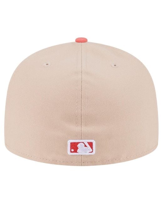 KTZ Pink Light Beige/coral Boston Red Sox Two-tone Color Pack A-frame 59fifty Fitted Hat