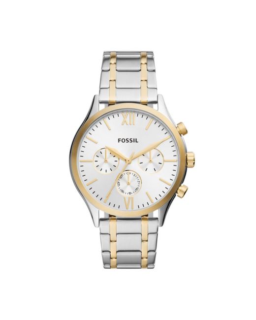 Fossil Metallic Fenmore Multifunction Two-tone Bracelet Watch for men