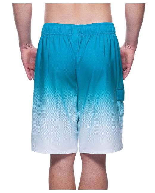 Rokka&Rolla Blue 9" No Liner Board Shorts Elastic Waist Quick Dry Swim Trunks for men