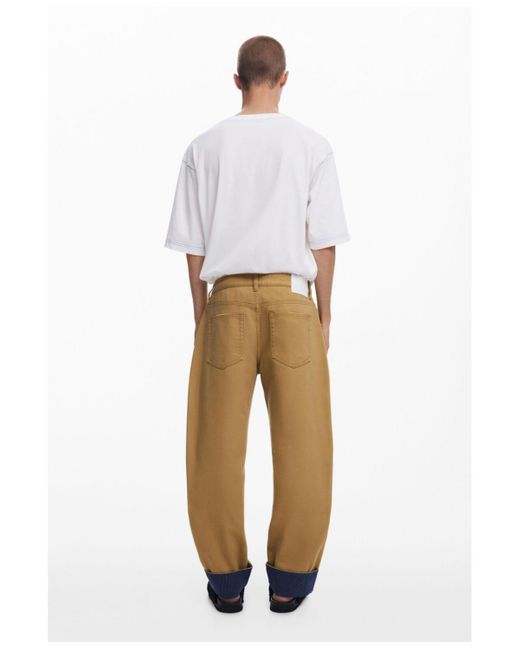 Desigual Natural Turn-up Hem Patch Trousers for men