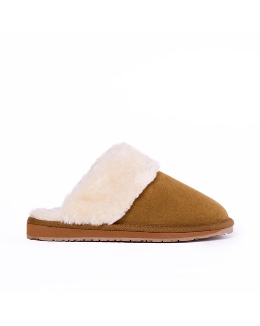Minnetonka Brown Carefree Scuff Slippers