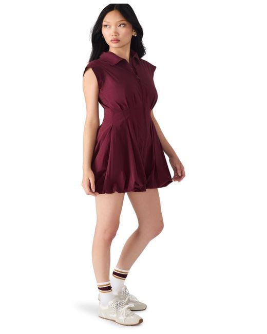 Steve Madden Red Dyanne Bubble-hem Mini Dress