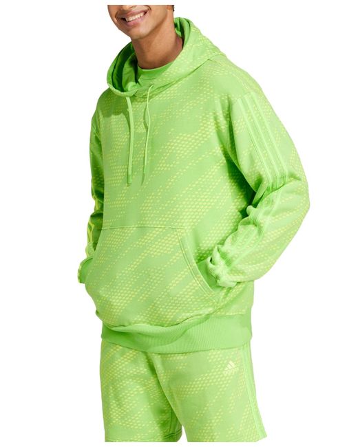 Adidas Green All Szn Snack Attack Loose-fit 3-stripes French Terry Hoodie for men