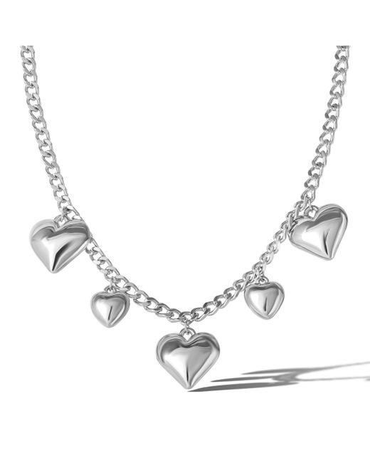 Jessica Simpson Metallic Five Heart Necklace