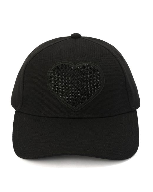 Kurt Geiger Black Canvas Adjustable Baseball Cap