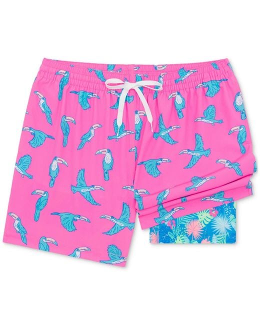 Chubbies Pink The Toucan Do Its Quick-dry 5-1/2" Swim Trunks for men