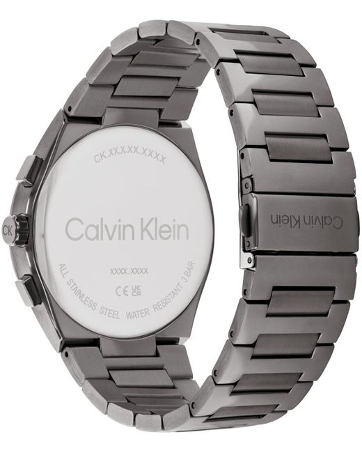 Calvin Klein Blue Distinguish Stainless Steel Bracelet Watch 44mm for men