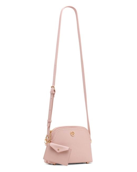 Anne Klein Pink Dome Zip Top Detachable Card Case Crossbody Bag