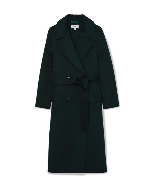 Reiss Black Double-breasted Blindseam Wool-blend Coat