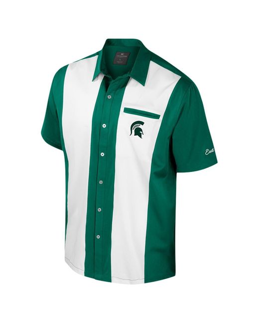 Colosseum Athletics Green Michigan State Spartans Strike Bowling Button-up Shirt for men