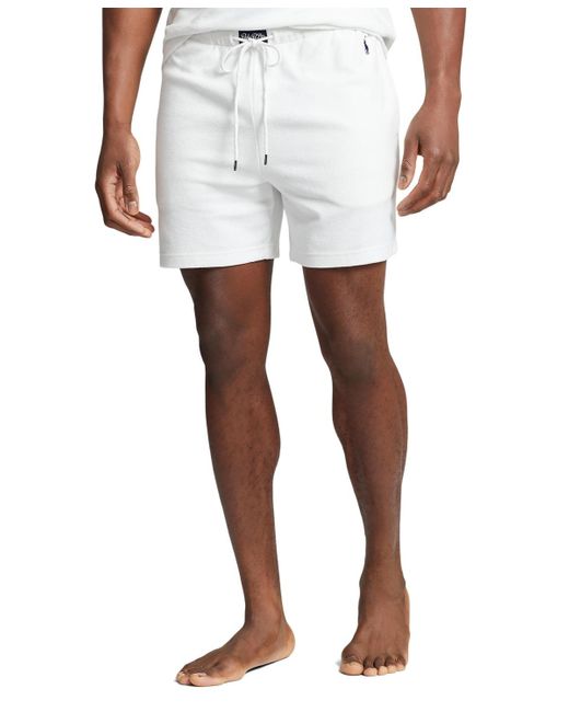 Polo Ralph Lauren White Terry Cabana Sleep Shorts for men