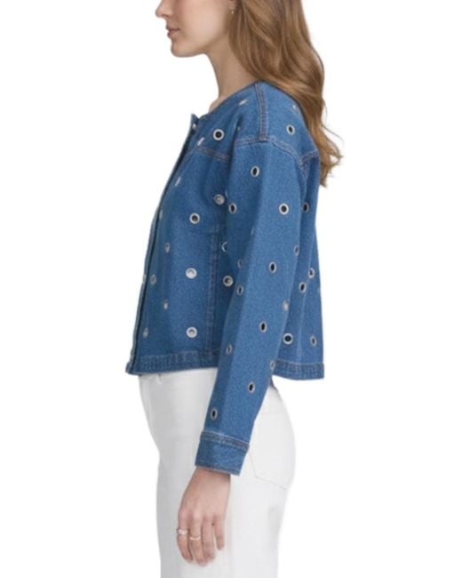 Elle Collection Blue Grommet Jacket