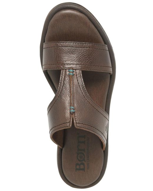Born Brown Remo Round Toe Flat Sandals