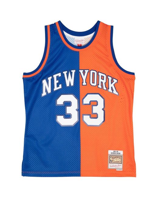 Mitchell & Ness Orange Patrick Ewing Blue for men