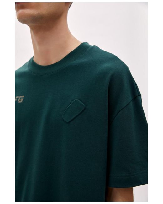 Pcfg Red Oversized Tee With Emboss Detail for men