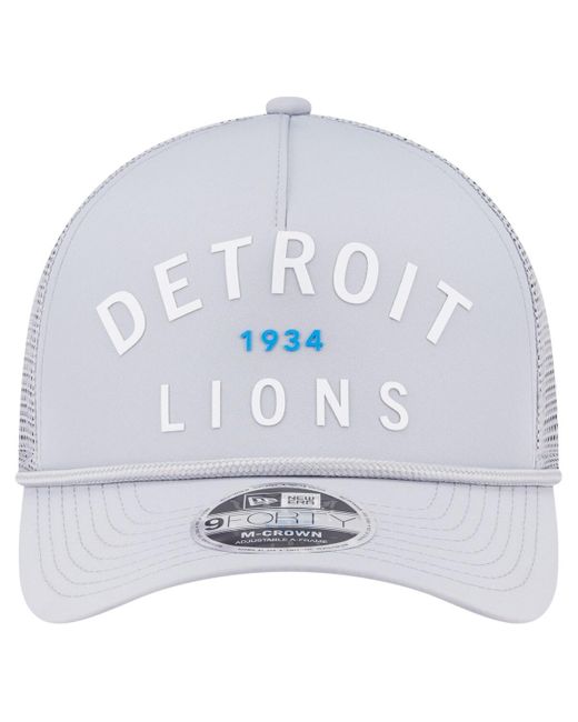 KTZ White Detroit Lions Active Minimalist M-crown A-frame 9forty Adjustable Hat for men