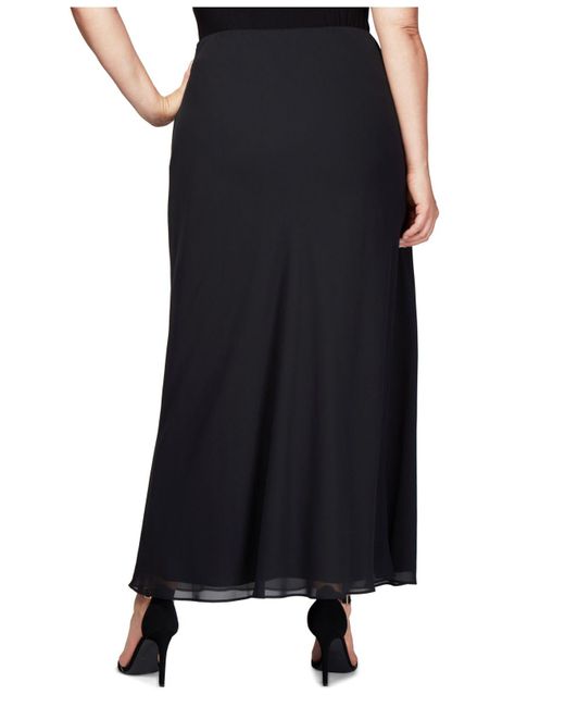 Alex Evenings Chiffon Plus-size Maxi Skirt in Black - Lyst