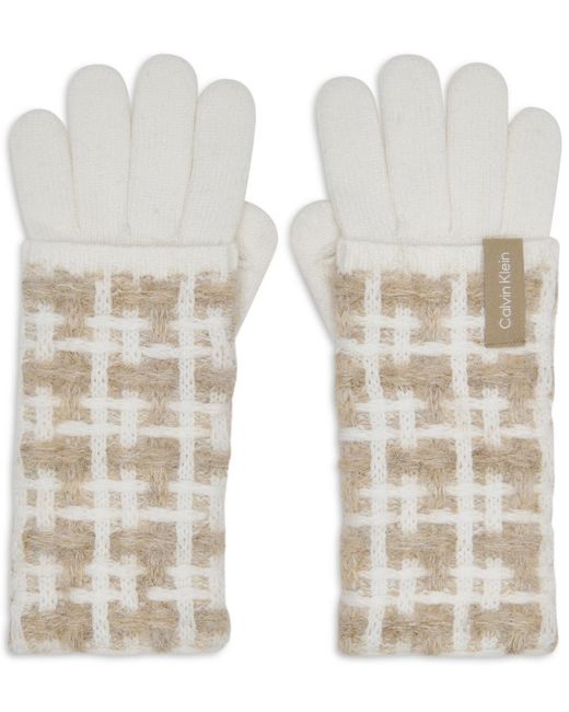 Calvin Klein Natural Grid Knit Gloves
