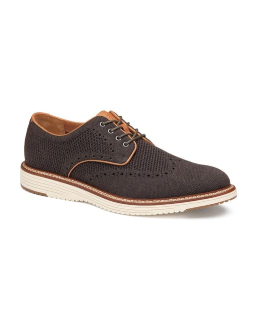 Johnston & Murphy Brown Upton Knit Wingtip Dress Casual Lace Up Sneakers for men