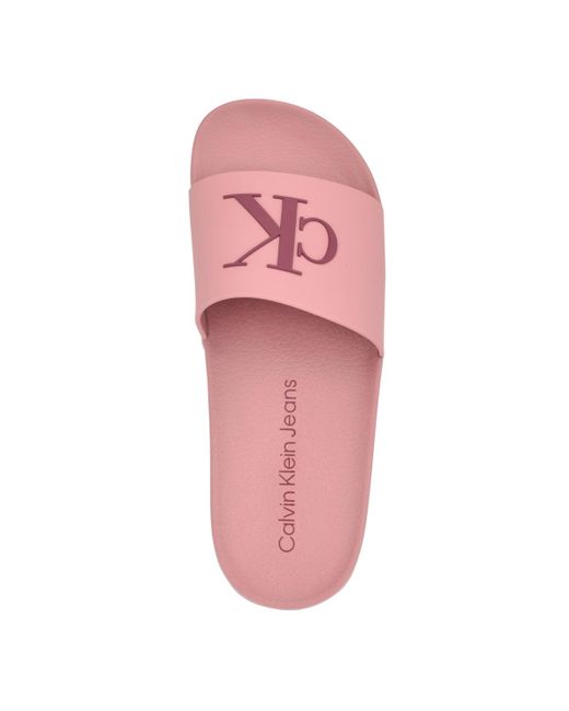 Calvin Klein Pink Arin Beach Slide Slip-on Sandals