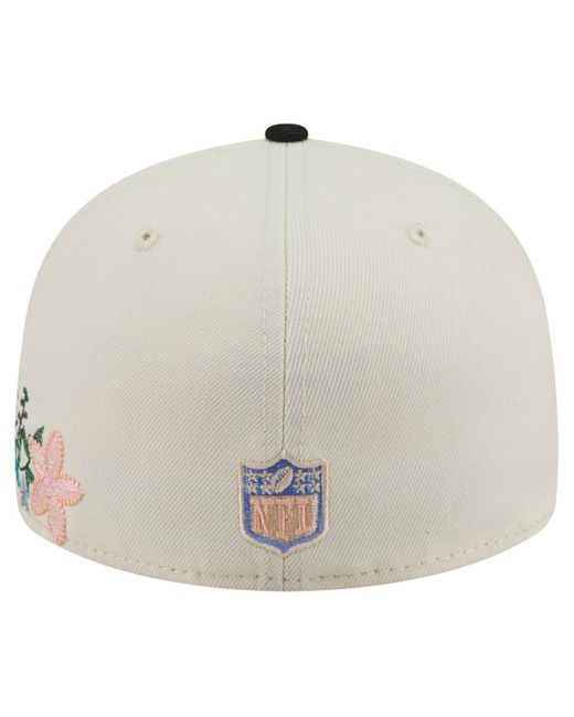 KTZ Gray Cream/black Pittsburgh Steelers Tonal Floral 59fifty Fitted Hat for men