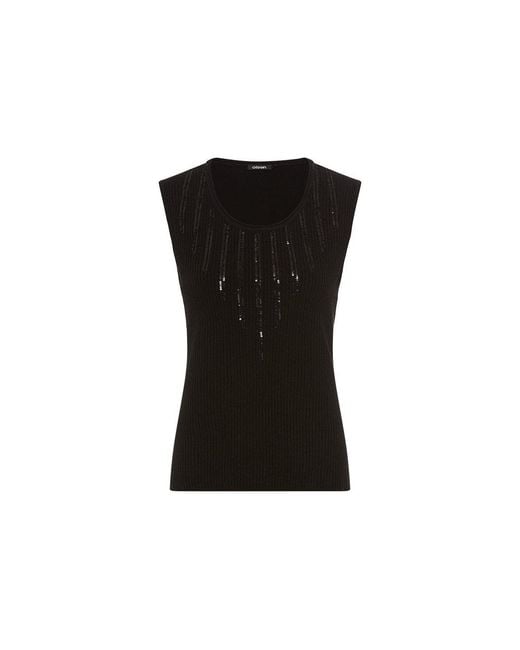 Olsen Black Rib Knit Shell