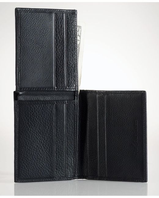 Polo Ralph Lauren Pebbled Leather Window Billfold Wallet in Black for Men |  Lyst