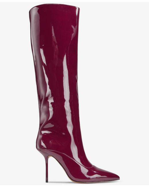 AAJ By Aminah Red Isabella Tall Shaft Dress Boots