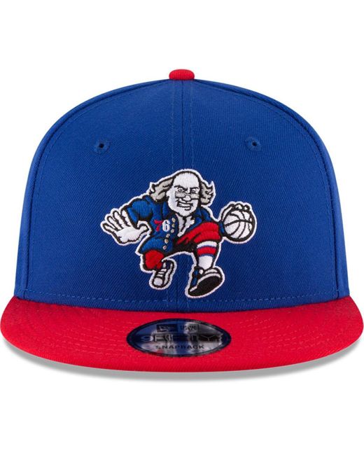 KTZ Blue Royal/red Philadelphia 76ers 2-tone 9fifty Adjustable Snapback Hat for men