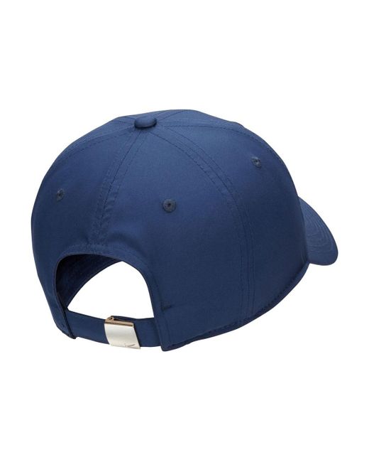 Nike Blue And Metal Swoosh Club Performance Adjustable Hat