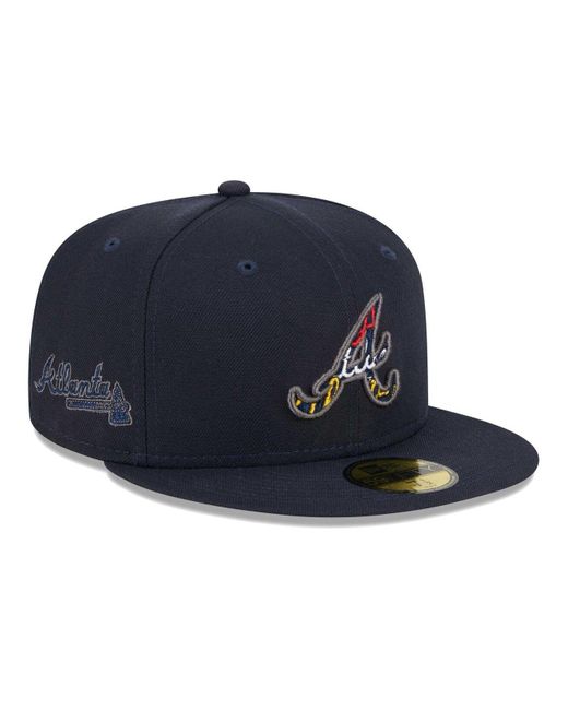 Men's New Era Light blue/navy Atlanta Braves Beach Kiss 59FIFTY Fitted Hat