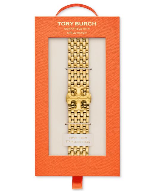 Tory Burch Black Eleanor Band For Apple Watch®, Gold-tone Stainless Steel