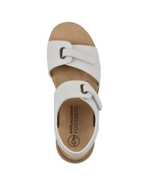 White Mountain White Gelato Round Toe Wedge Sandals