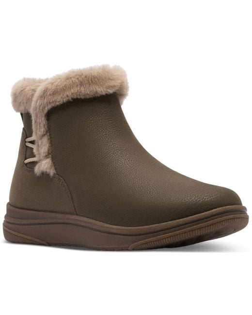 Clarks Brown Cloudsteppers Breeze Wedge Ankle Booties