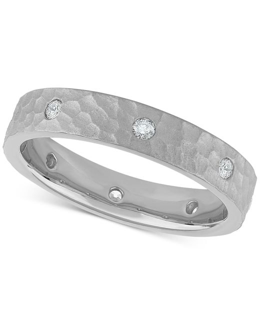 Macy's Gray Diamond Studded Textured Band (1/4 Ct. T.w.