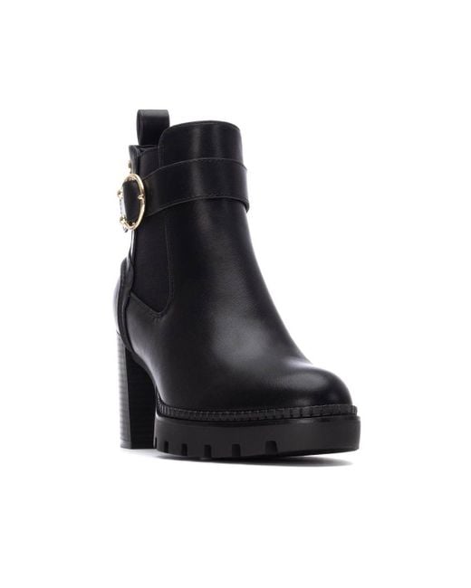 Xti Black Heeled Chelsea Booties By