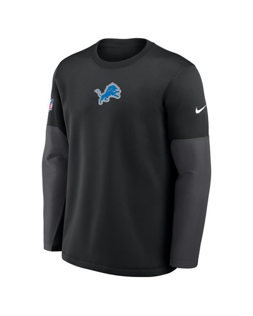 Nike Black Detroit Lions Sideline Scripted To Win Performance Long Sleeve T-shirt for men