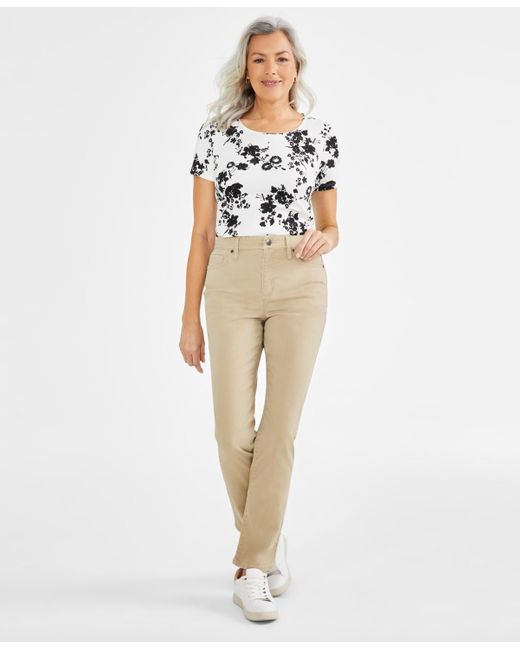 Style & Co. Natural Straight-leg High Rise Jeans