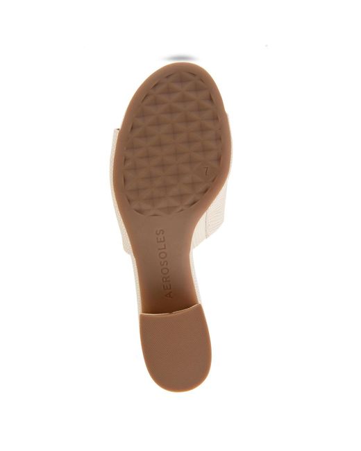 Aerosoles Natural Como Round Toe Slide Sandals