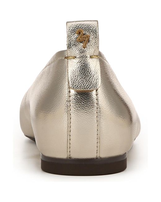 Naturalizer White Carla Square Toe Ballet Flats