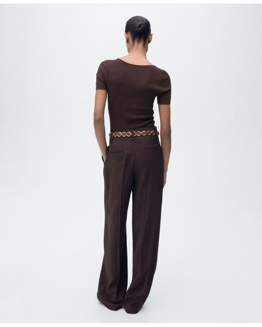 Mango Black Linen-blend Knitted Sweater