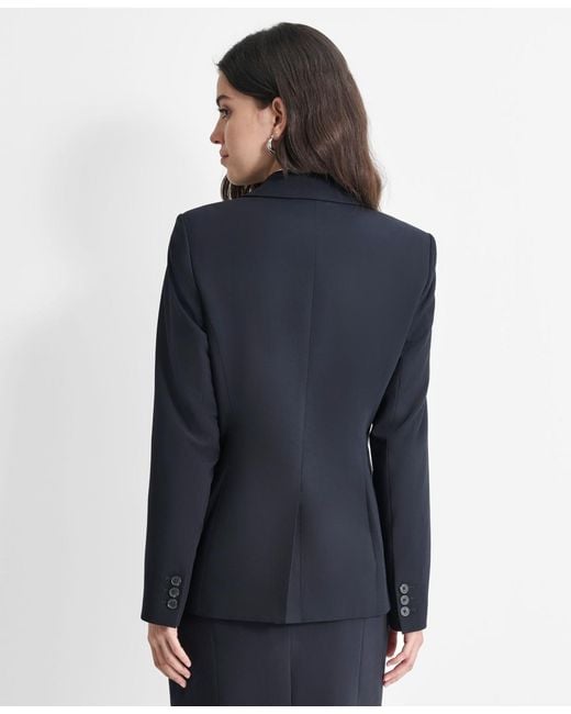 DKNY Blue Single-button-front Long-sleeve Jacket