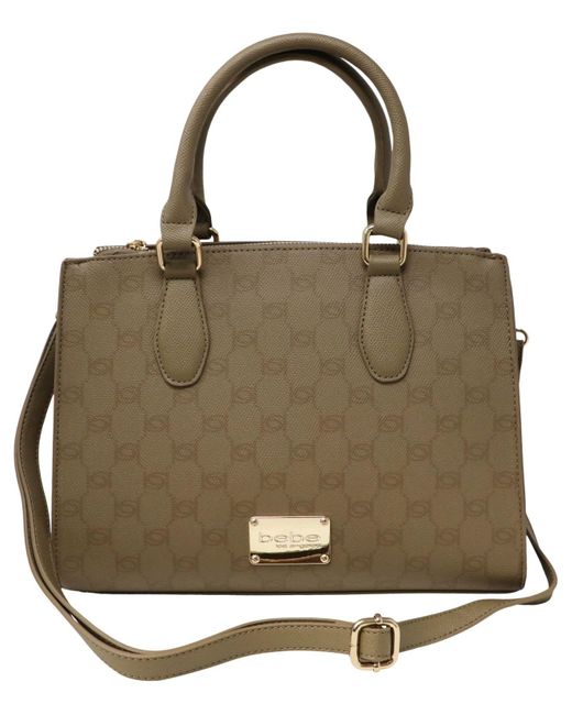Bebe Lizzie Triple Entry Satchel Save 60 Lyst