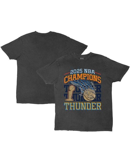 Stadium Essentials Black And Oklahoma City Thunder 2025 Nba Finals Champions Oversized Wash T-shirt