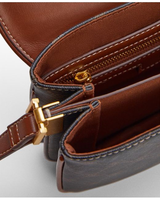 Mini Geometric Printed Pu Leather Crossbody Bag Sling Bag For Men